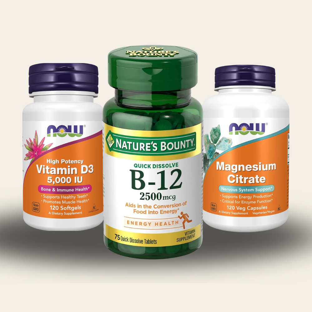 Combo Vitalidad: Vitamina B12, D3 y Magnesio para el Día a Día