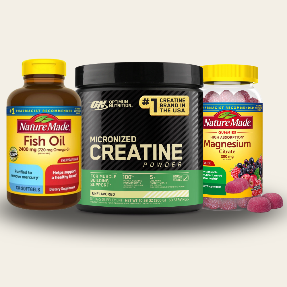 Combo Deportistas: Creatina, Magnesio y Omega 3 - Fuerza y Recuperación