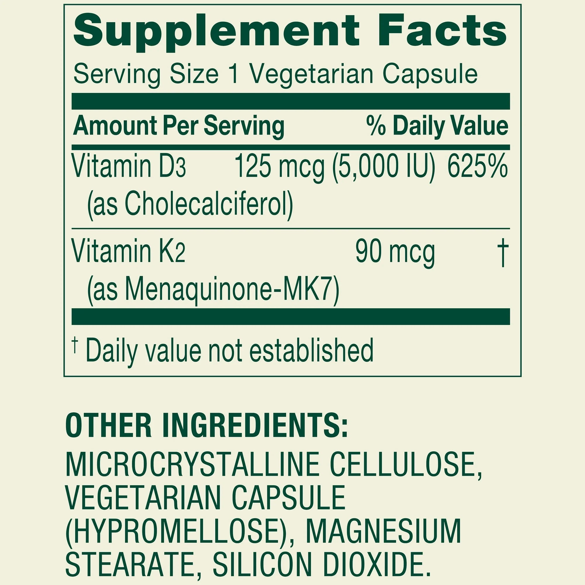 Vitamina K2 + D3 Spring Valley
