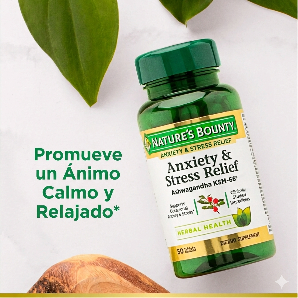 Nature's Bounty – Ashwagandha Alivio de Ansiedad y Estrés