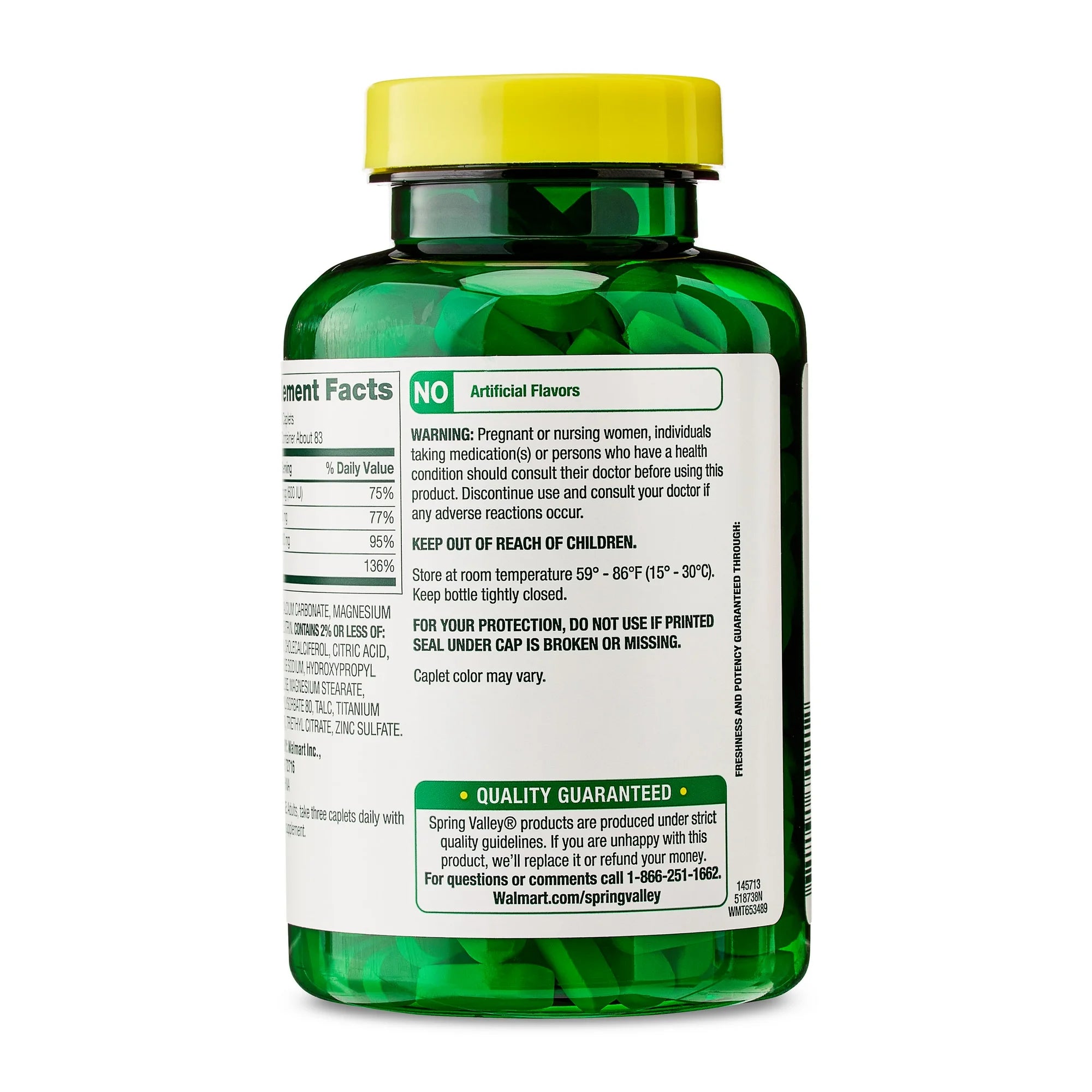 Spring Valley - Calcio, Magnesio y Zinc Más Vitamina D3